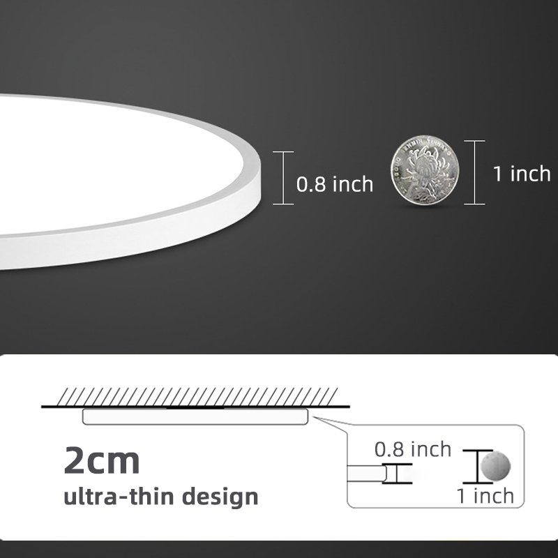 Minimalist Tri-proofIron Round White Black 24W 28W 38W 48W ABS Led Ceiling Lamps Modern Design For Bedroom Outdoor