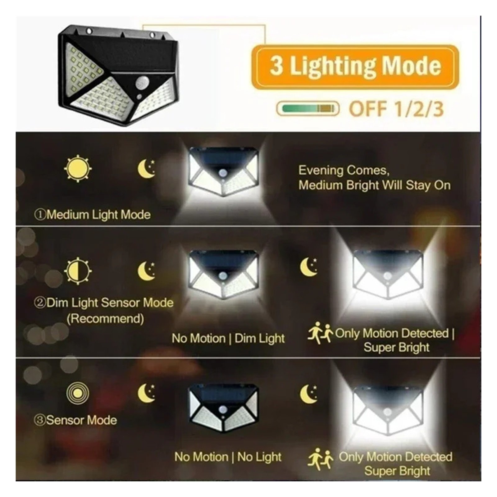 Senhuo 12/8/6/4/2/1Pcs outdoor solar wall light PIR motion sensor powered sunny garden patio