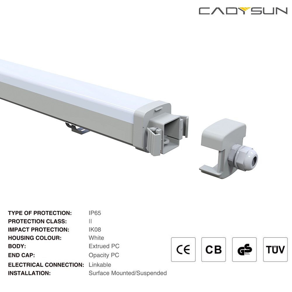 2024 New item Supermarket LED Tri-proof tube 220-240V CE CB certification led light drop ceiling dust-proof 20W 40W 60W 150lm/w