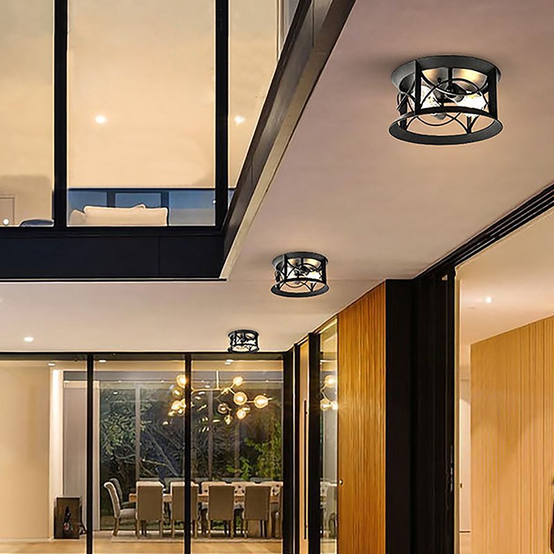 Modern Outdoor Suspension Pendant Light Aluminum E27 40w Waterproof Ceiling Chandelier Hanging Glass Lamp For Balcony Corridor
