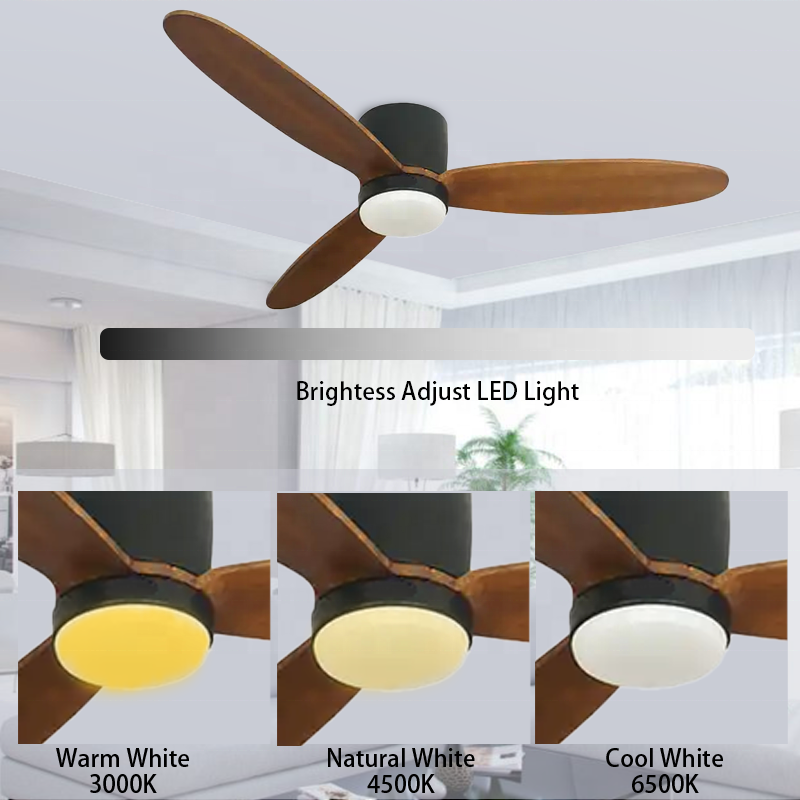2024 Hot Selling Ceiling Fan 46" 3-abs Blades Dc Motor Remote Control Led Ceiling Fan Light