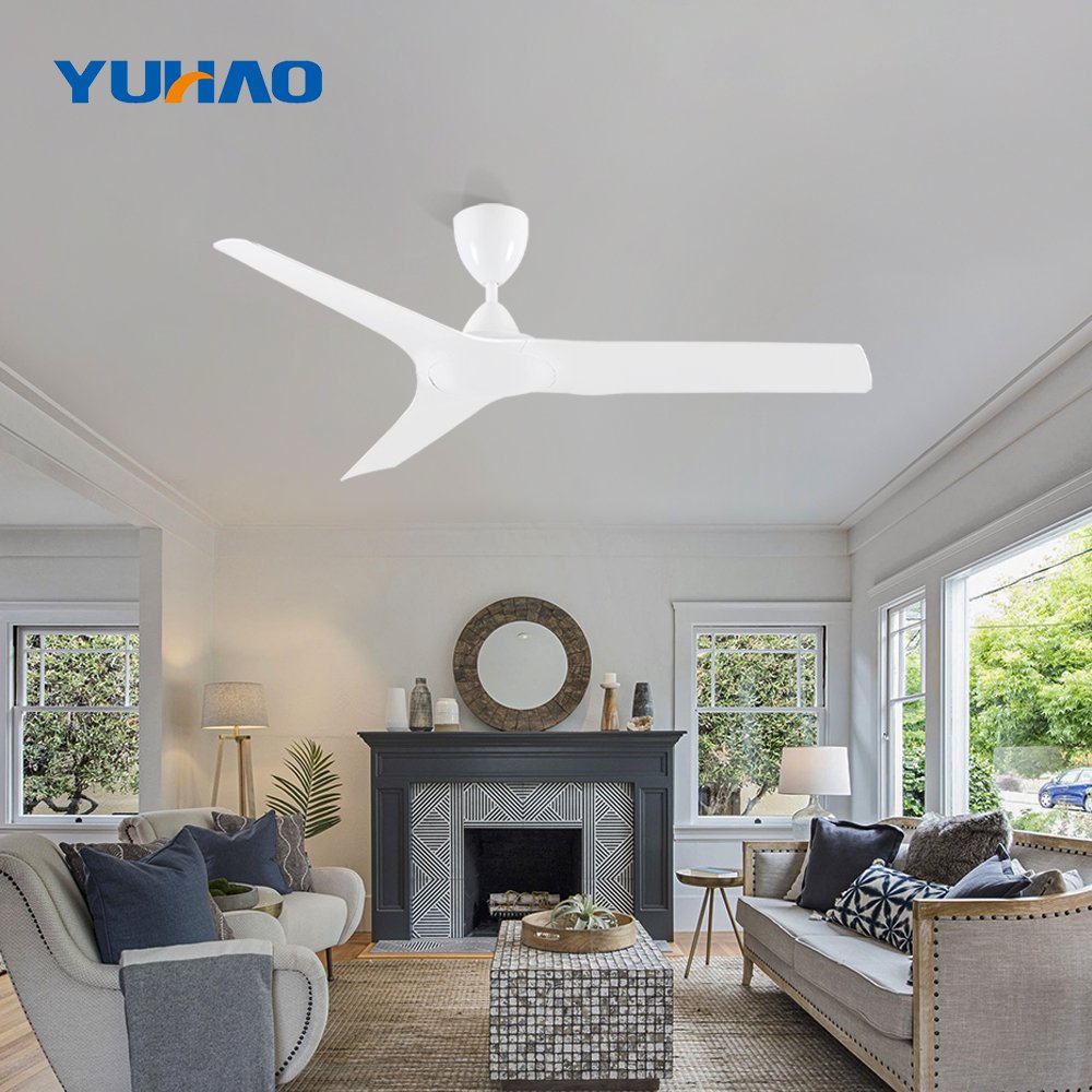 Exterior 52 inches hot sale simple remote control modern 6 speed 3 blades white home balcony residential ceiling fan