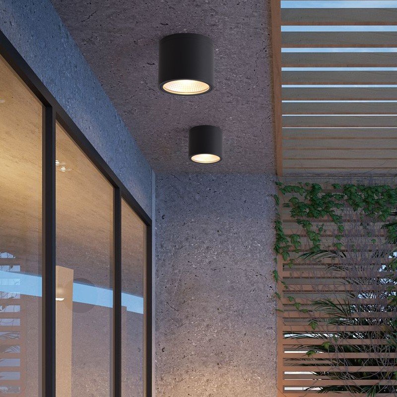 Classic IP65 Outdoor LED Ceiling Light for Balcony Cylindrical Design with Aluminum Base