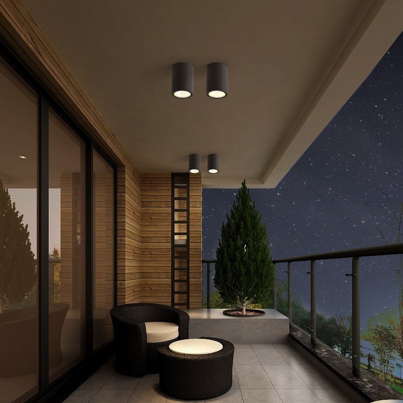 Classic IP65 Outdoor LED Ceiling Light for Balcony Cylindrical Design with Aluminum Base