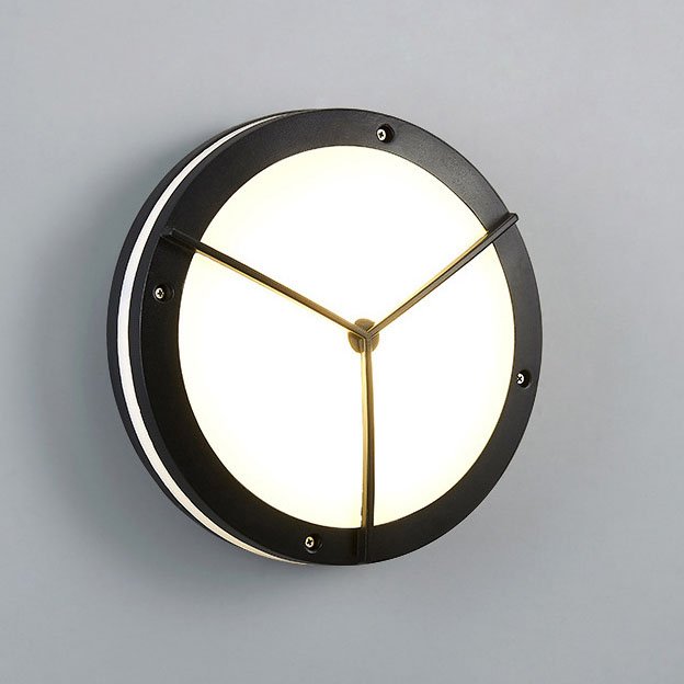Round aluminum outdoor terrace bedroom lamp modern European corridor lamp black glass ip54 Waterproof LED ceiling light