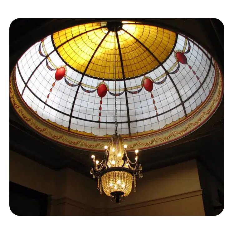 Leaded Stained Glass Dome For Bar Tiffany Stained Glass Ceiling Roof Decor Handmade Mosaic Lighting Stained Glass Ceiling Dome