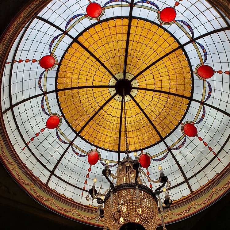 Leaded Stained Glass Dome For Bar Tiffany Stained Glass Ceiling Roof Decor Handmade Mosaic Lighting Stained Glass Ceiling Dome