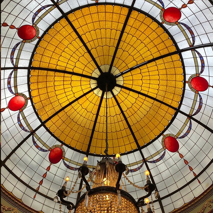 Leaded Stained Glass Dome For Bar Tiffany Stained Glass Ceiling Roof Decor Handmade Mosaic Lighting Stained Glass Ceiling Dome