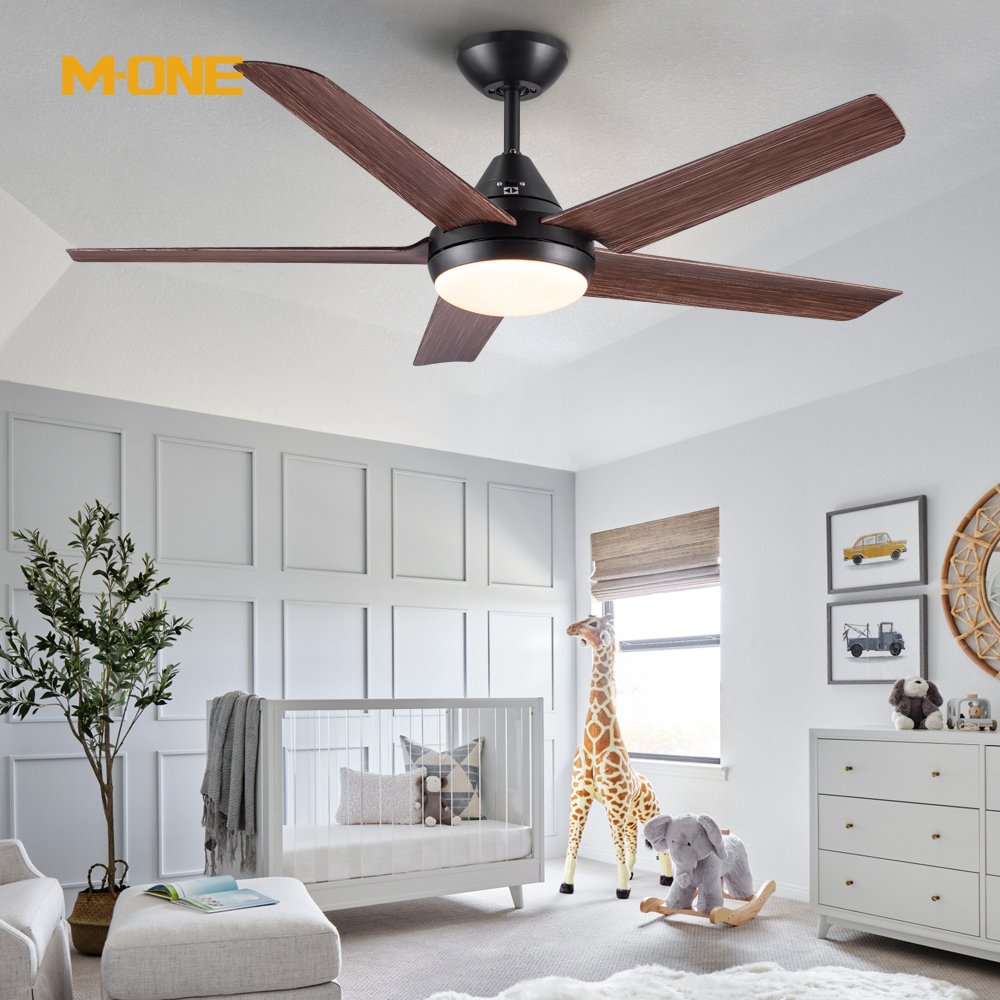 48 inch solid wood 3 blades living room decoration led ceiling fans for home
