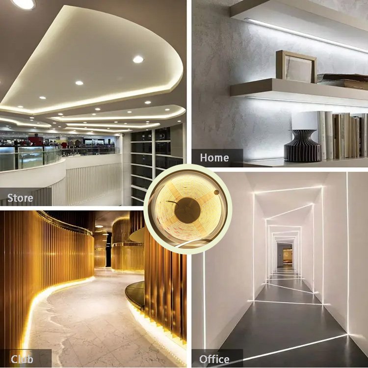 Strip Light Factory 320LEDs White Lighting Tape Bedroom Ceiling Office 12V 24V 8mm Flex COB LED Strip Light