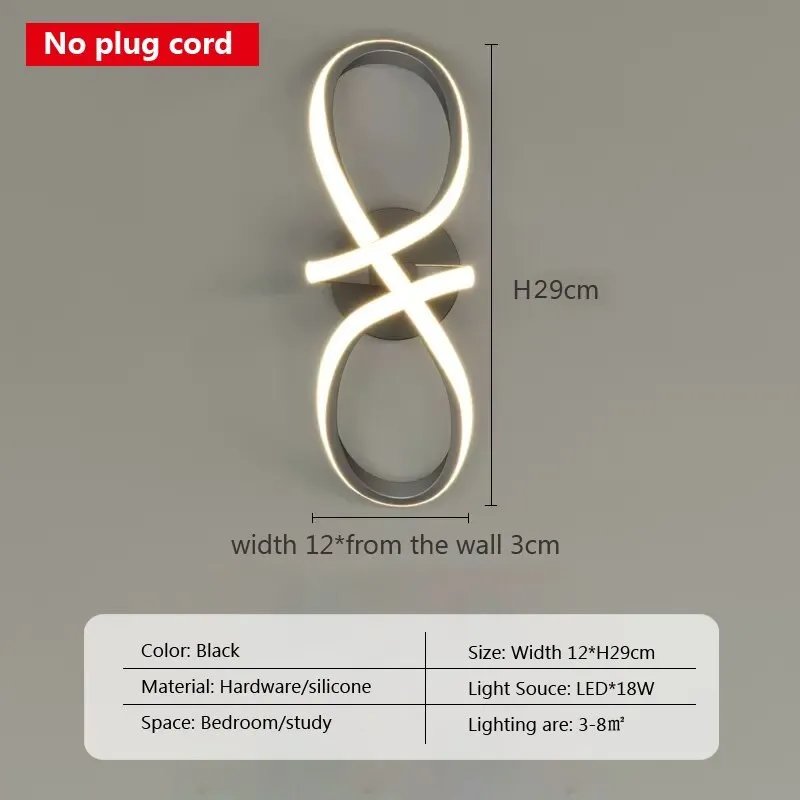 Timjay Modern Nordic Gold Bedroom Bedside With Plug Wall Sconce For Minimalist Entryway Corridor Aisle LED Wall lights Lamp
