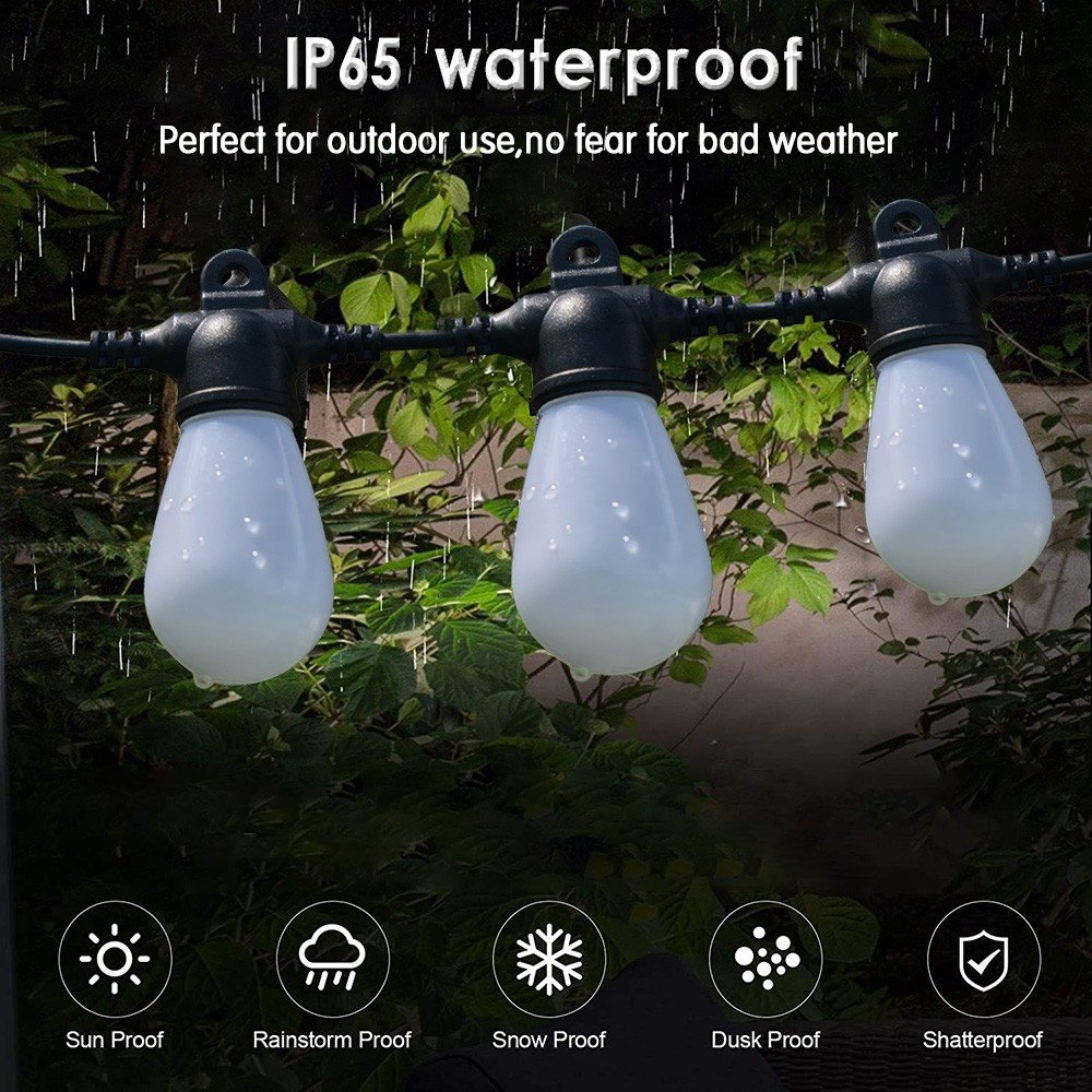 Yunduo Connectable Shatterproof Bulbs Crystal LED String Light Outdoor Decorative Lighting for Garden Balcony