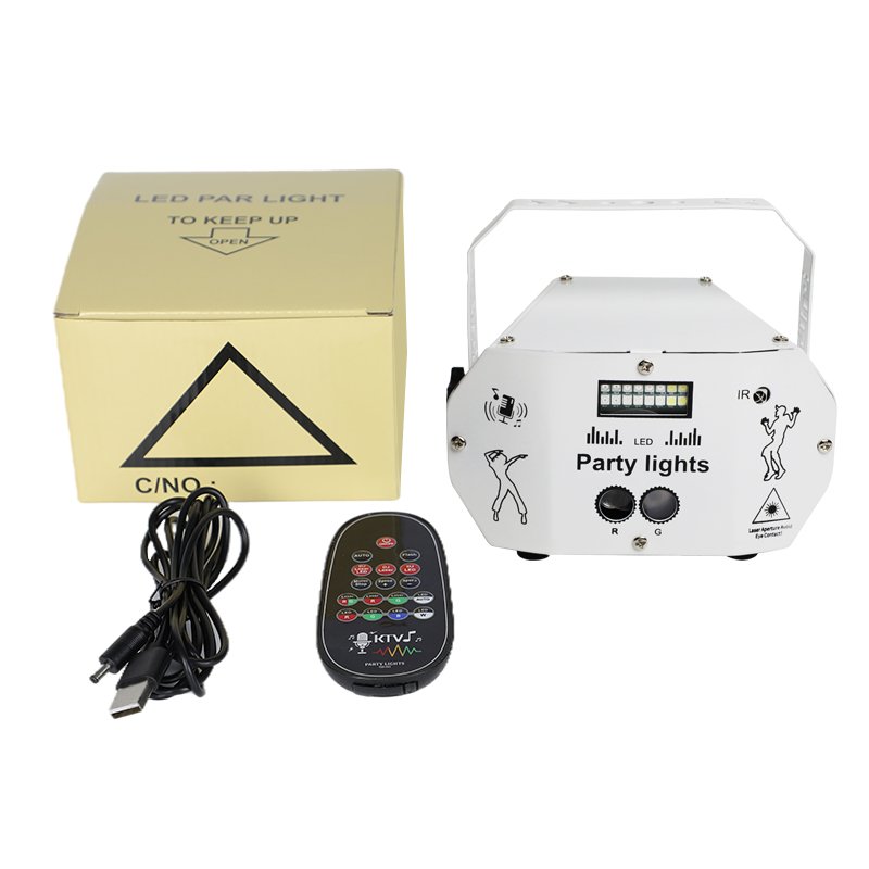 Sound Activated Mini 3 in 1 DJ Strobe Lights lazer luces led dj disco light party ceiling lights for Karaoke Nightclub