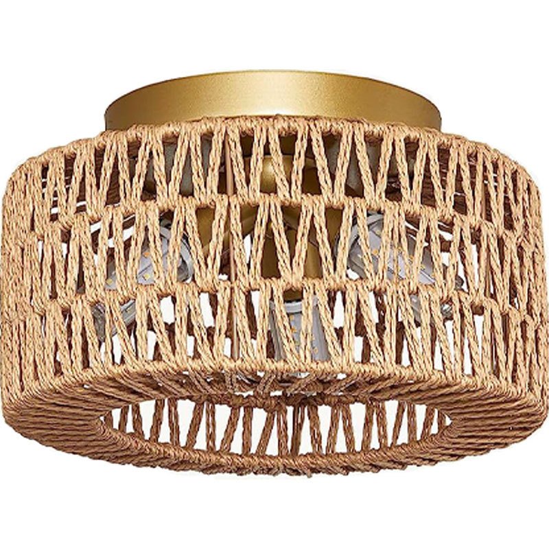Rattan lamp 3 Light Bulbs Indoor Outdoor Ceiling Light Hanging LED Pendant Lamp Fixtures Rattan Woven Home Bedroom Decors