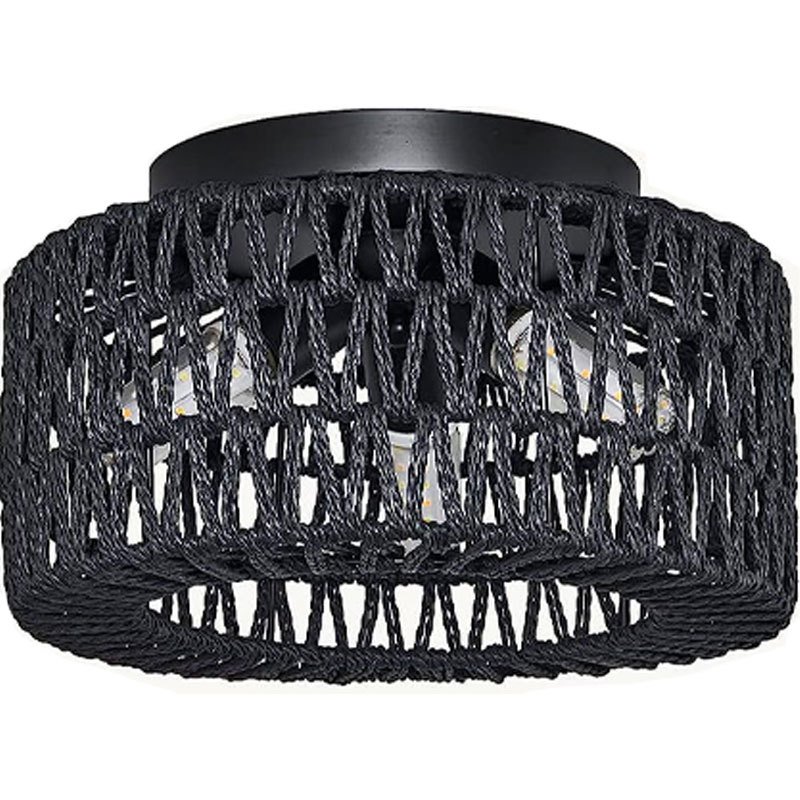 Rattan lamp 3 Light Bulbs Indoor Outdoor Ceiling Light Hanging LED Pendant Lamp Fixtures Rattan Woven Home Bedroom Decors