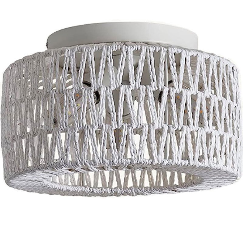 Rattan lamp 3 Light Bulbs Indoor Outdoor Ceiling Light Hanging LED Pendant Lamp Fixtures Rattan Woven Home Bedroom Decors