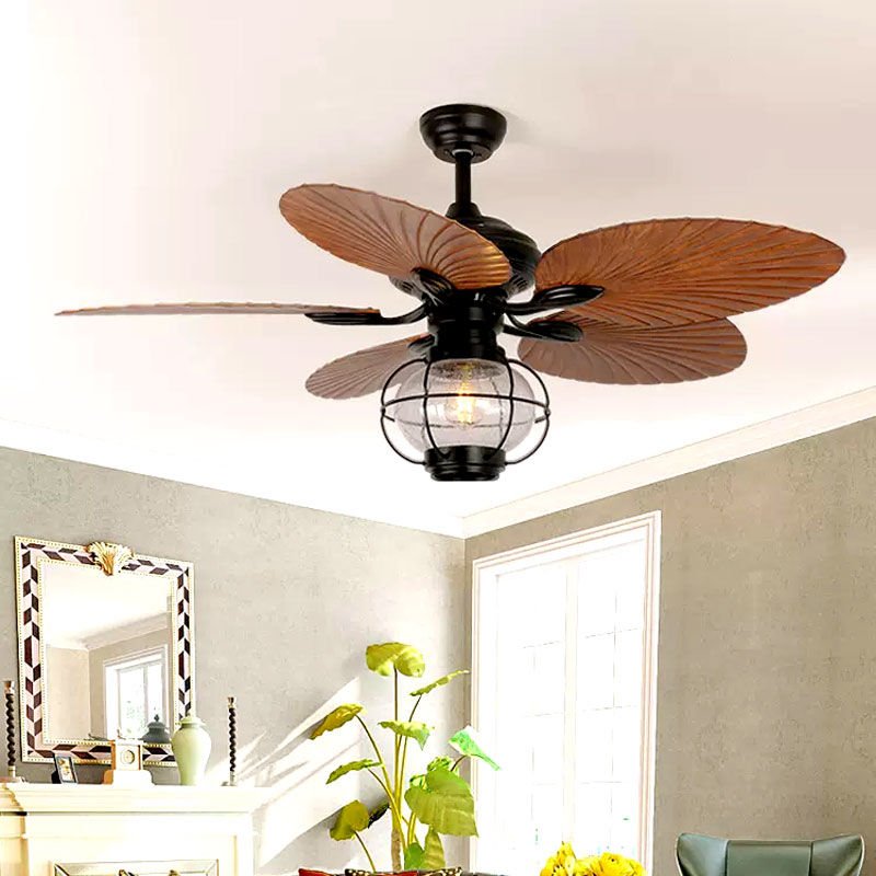 52"Outdoor Pavilion ceiling fan lamp Decor Vintage Bedroom Pendant Light Branch pendant light and industrial fan lamp
