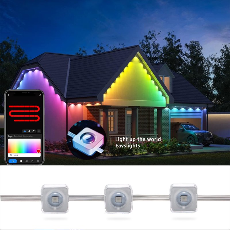 Pixel Led Lights Holiday Decoration Led Point Light Led String Point Eaves Outdoor Ws2811 Permanent Christmas Factory 36V RGB 80