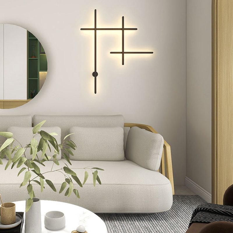Led Wall Light Panel Black White Square DIY Combine Wall Decoration Lamp For Bedside Living Room Mall Decor Lighting