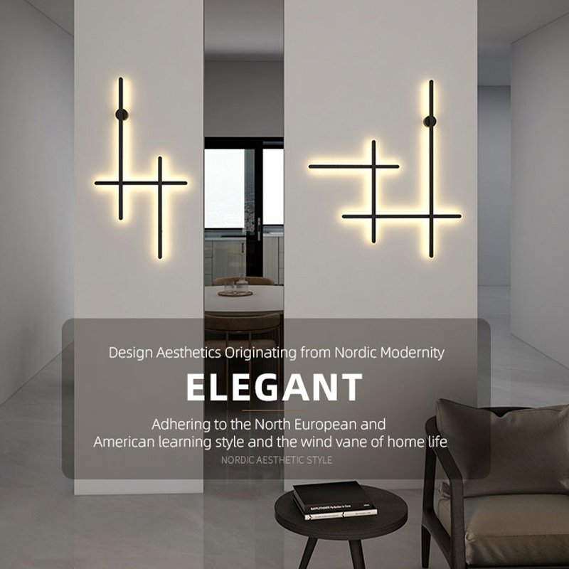 Led Wall Light Panel Black White Square DIY Combine Wall Decoration Lamp For Bedside Living Room Mall Decor Lighting