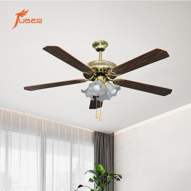 110V 220V Top quality Decorative ceiling fan vintage 52 inch ceiling fan with 5 light chandelier led ceiling fan cooler