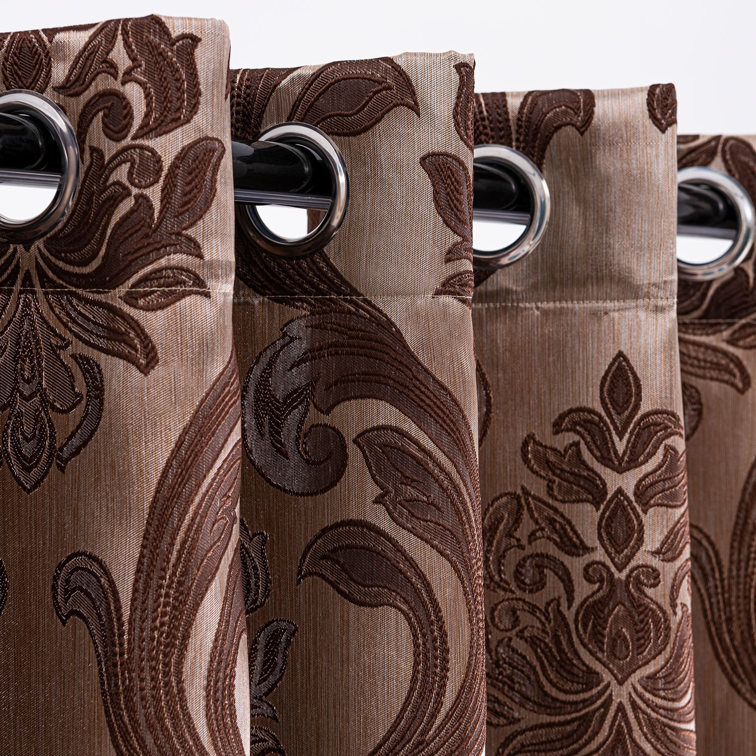 Jacquard Blackout Curtains for Bedroom Window Curtains for Living Room Light Filtering Grommet Curtains Drapes