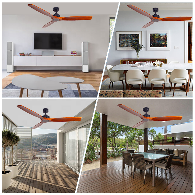60 Inch Dc Motor Natural Wood Blades Ceiling fan Modern Decorative Ceiling Fan