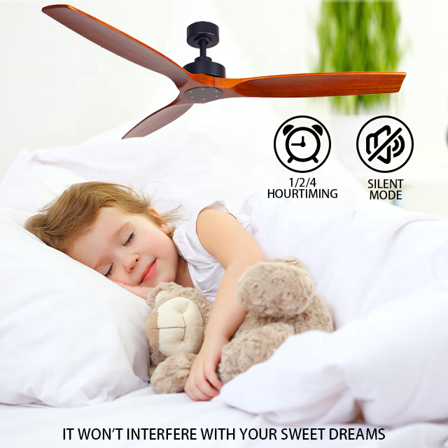 60 Inch Dc Motor Natural Wood Blades Ceiling fan Modern Decorative Ceiling Fan