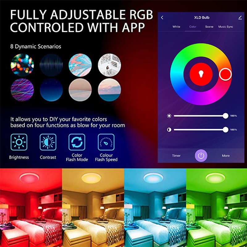 Touchmi Wholesale 220V 24W Smart outdoor Home lights tuya wifi Alexa Ceiling lamp Smart home products