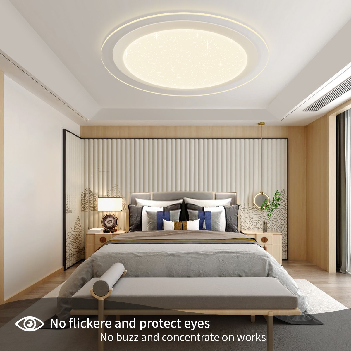 Outdoor Hallway Powerful 4000K Round Ceiling Light Waterproof No Flicker LED Ceiling Lamp For Living Room