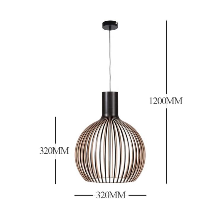 Modern Nordic classic Wooden Bird Cage geometric Lighting chandelier globe rattan ceiling fan Pendant light chandeliers