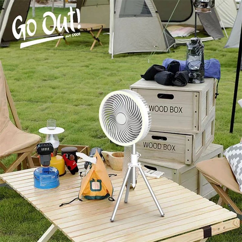 Wireless Rechargeable Wind tripod outdoor fan with Light USB camping tent portable small ceiling fan camping fan For Tent