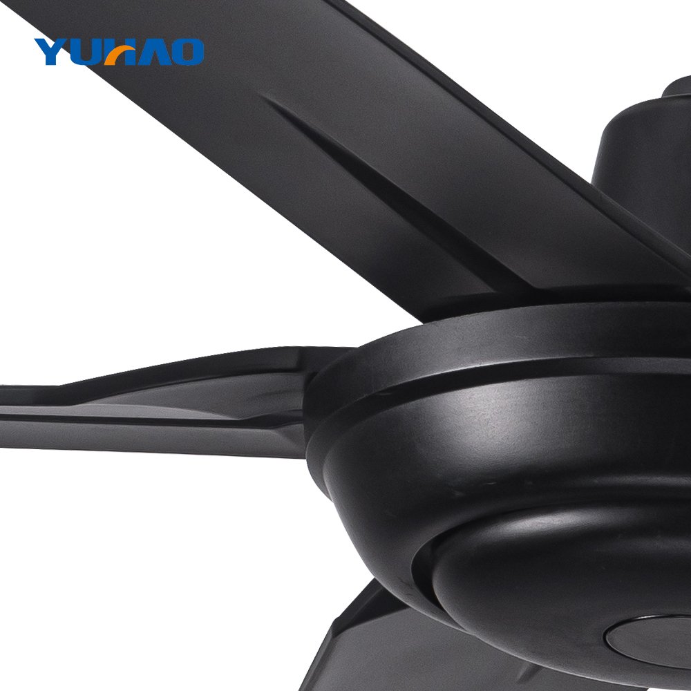 Modern 54" high quality air cooling black ABS DC motor plastic blade leaf ceiling fans