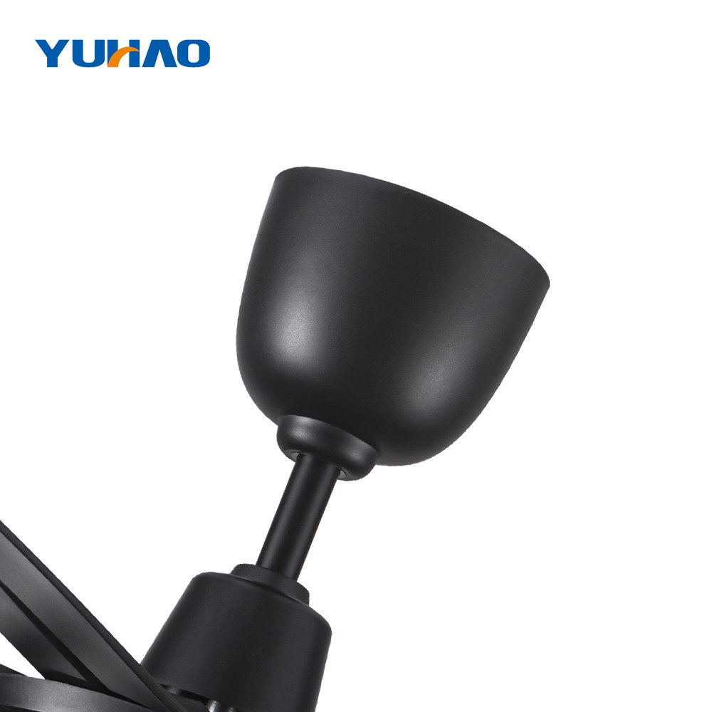 Modern 54" high quality air cooling black ABS DC motor plastic blade leaf ceiling fans