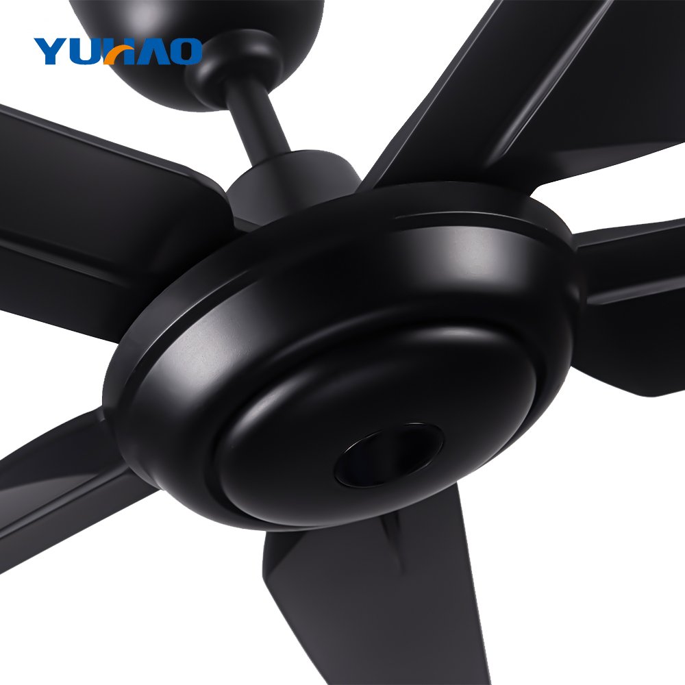 Modern 54" high quality air cooling black ABS DC motor plastic blade leaf ceiling fans