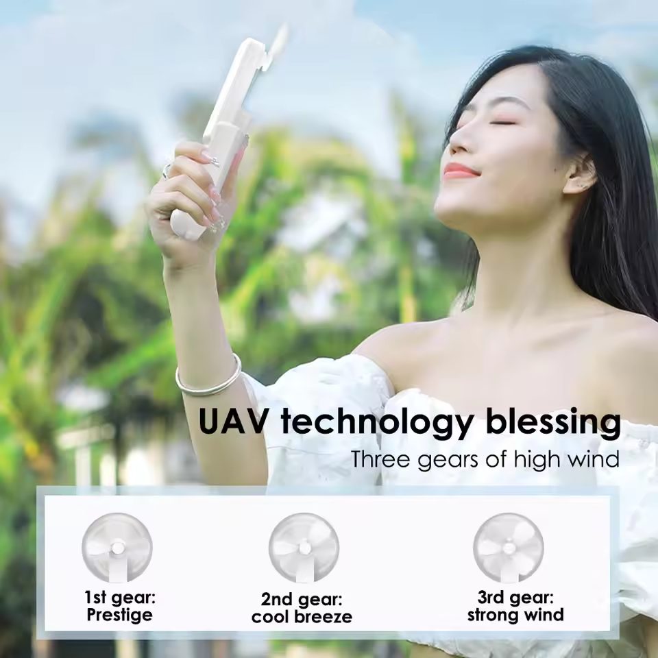 Handy Pocket Foldable Mini Portable Fans Hand Held Battery Electric Fans for Outdoors and Home