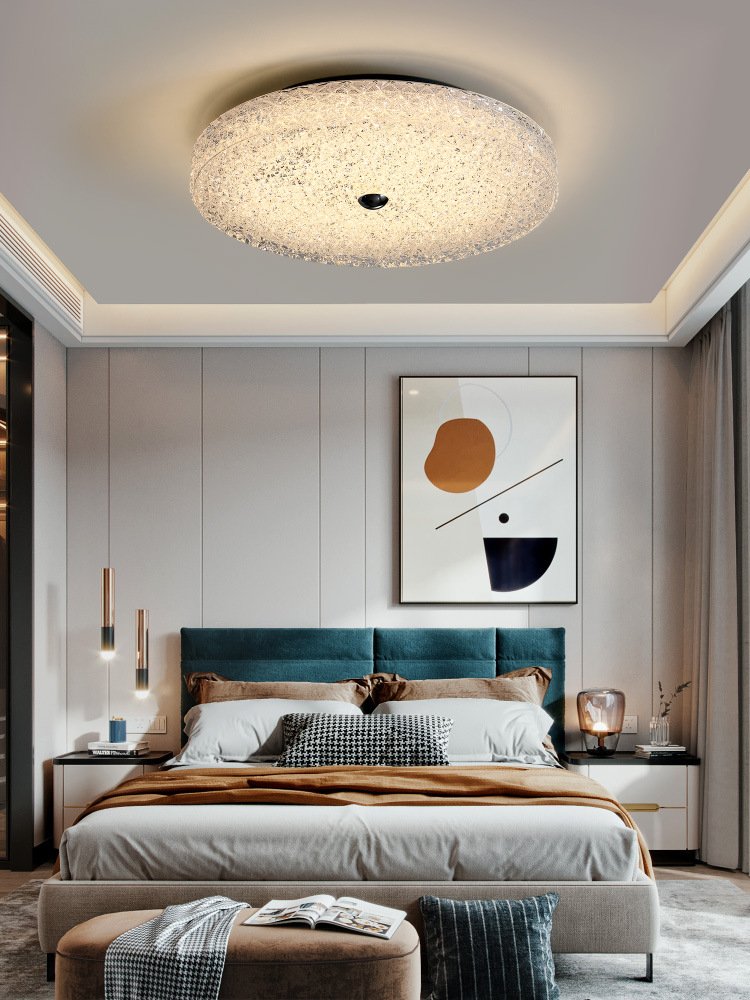 European Round Crystal Ceiling Light LED Simple And Atmospheric Ceiling Lamp Bedroom Hall Kitchen Corridor Ceiling Light