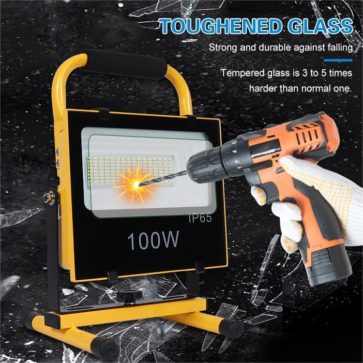 50W 100W 200W 300W Integrated Energy saving IP65 Waterproof rechargeable aluminum remote control Outdoor floodlight lamps