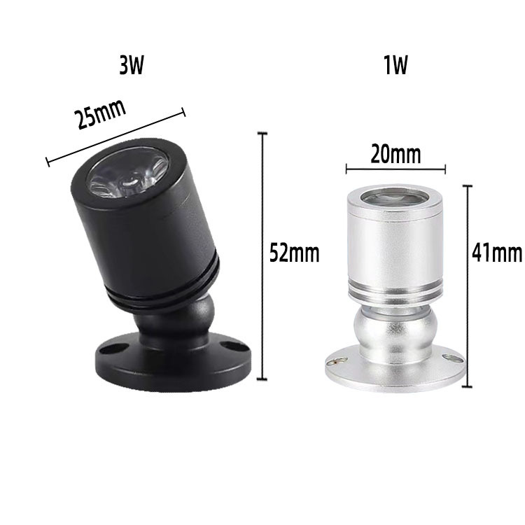 D25mm Micro Mini Surface Mount 1W LED Counter Light Jewelry Spotlight Ceiling Down Spot Light