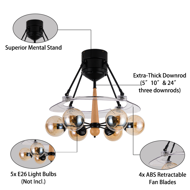 Hot Wholesale PC Blades pop ceiling fan design modern ceiling fan with led light For restaurant