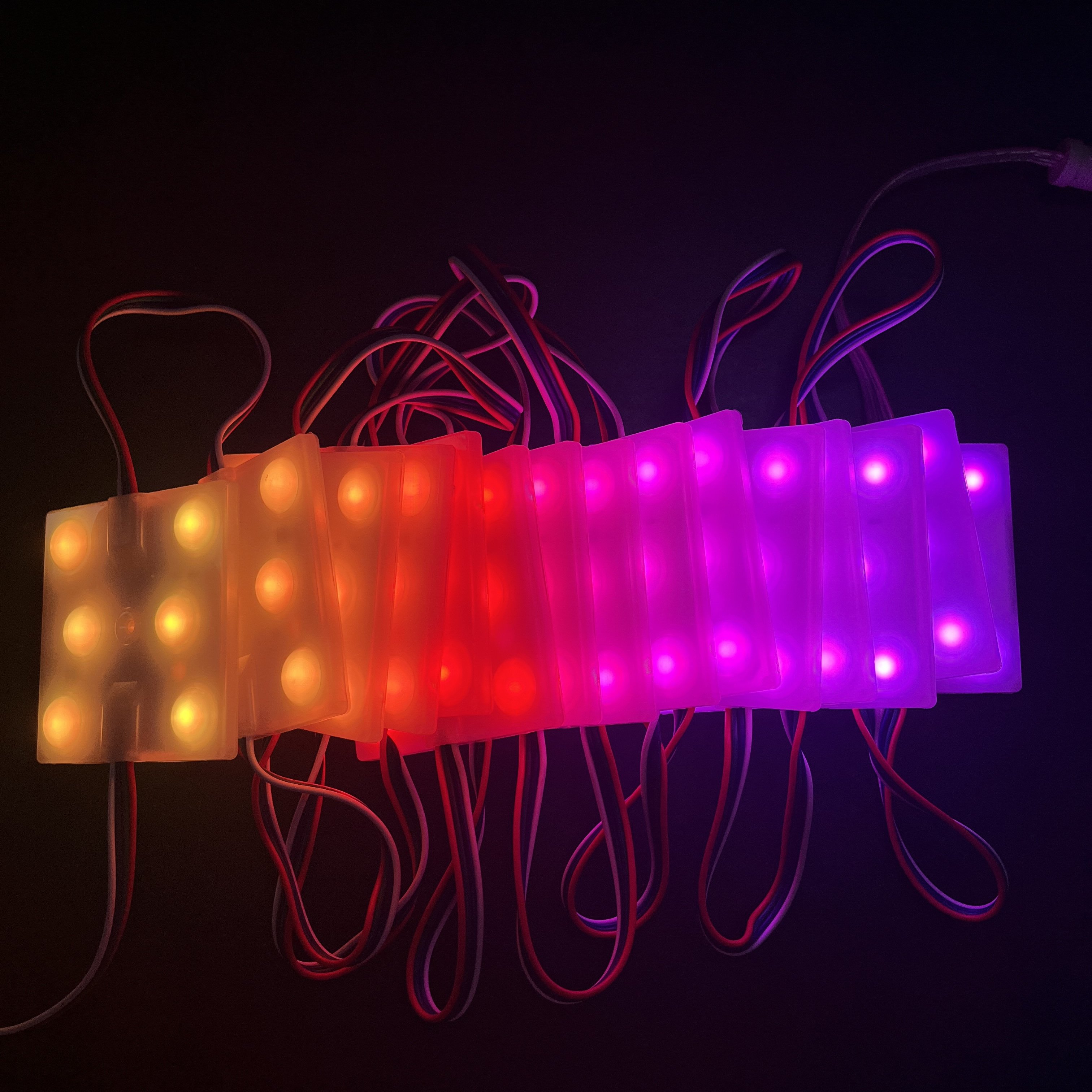 Dynamic full color Factory price hot sale customized LED RGBic quadrate light for ceiling, billboard and decoration wall photos