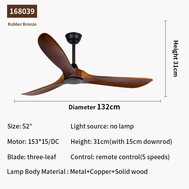 Modern Ceiling Fan with Light Wood New Home American Without light 52Inch 220v home living LED Ceiling Fan lamp