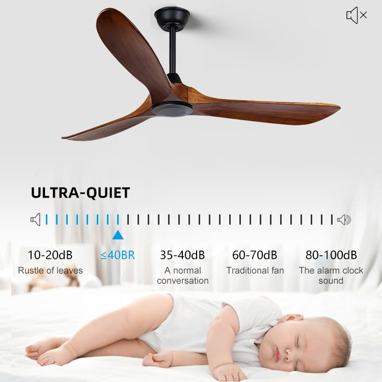Modern Ceiling Fan with Light Wood New Home American Without light 52Inch 220v home living LED Ceiling Fan lamp