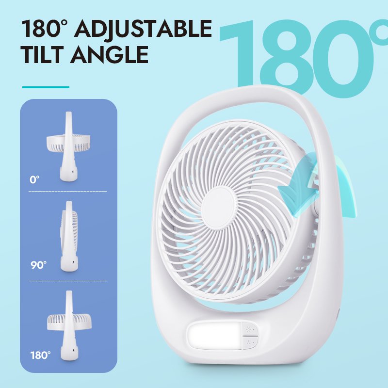 7-Inch Mini LED Rechargeable Ceiling Fan Table Portable & Wearable Electric Battery 5V Air Cooling for Car Outdoor & Home Use