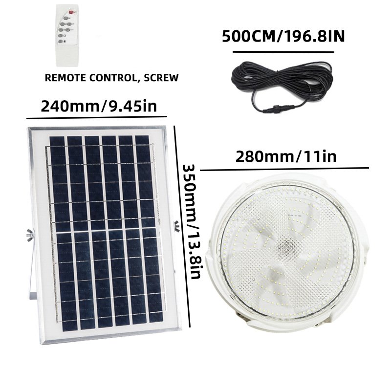 new LED solar energy ceiling lamp highlight high lumen high brightness long life Indoor Rechargeable 200W Remote Control Living