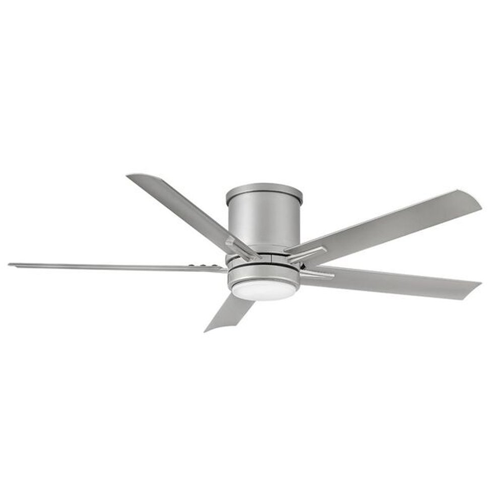 52 Inch Matt Black Hugger Ceiling Fan with 5-Wing Aluminum Blades, Brushless DC Motor, and 3 Color LED Light