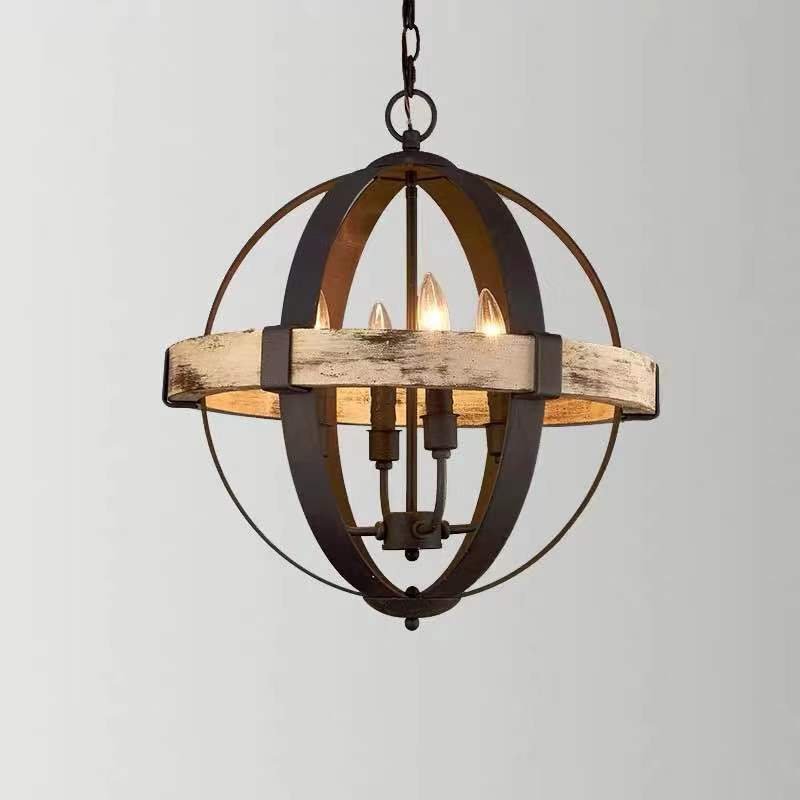 New Wooden Indoor Lighting Pendant Candle Dining Room Chandelier