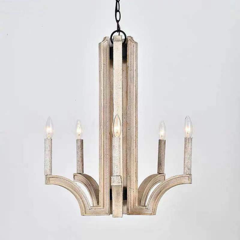 New Wooden Indoor Lighting Pendant Candle Dining Room Chandelier