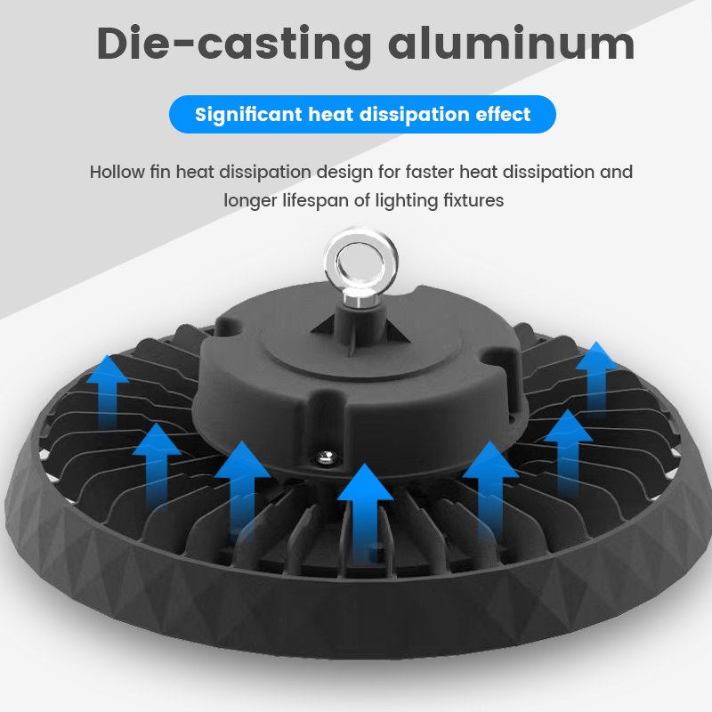 Outdoor Aluminum IP65 Waterproof UFO LED High Bay Light Industrial 50W 100W 150W 200W 250W 300W Garage Warehouse Ceiling Outdoor