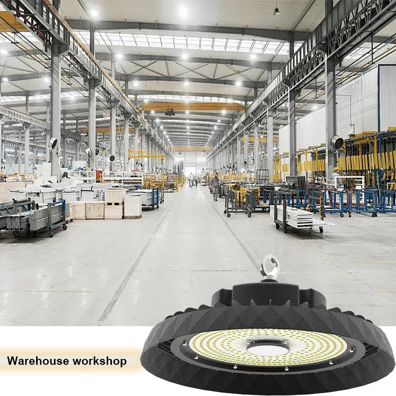 Outdoor Aluminum IP65 Waterproof UFO LED High Bay Light Industrial 50W 100W 150W 200W 250W 300W Garage Warehouse Ceiling Outdoor